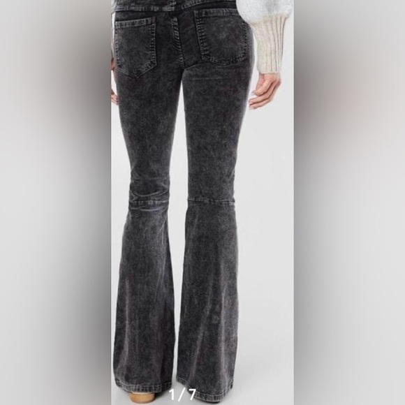 Newbury Kustom Mid-Rise Flare Stretch velvety corduroy like slip on   Pants med - Picture 2 of 16